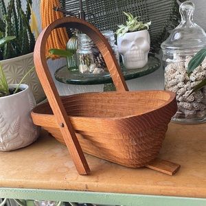 Vintage John Keim Collapsible Wooden Decorative and/or Serving Basket